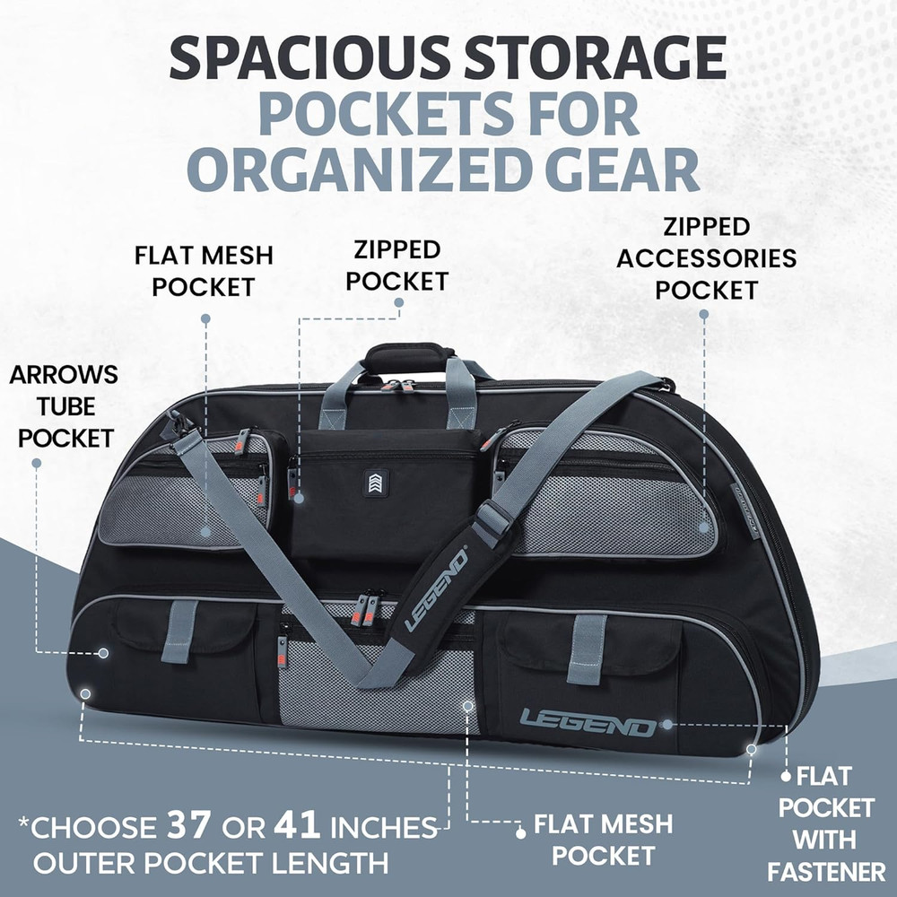 Apollo Travel Compound Bow Case - Soft Bow Case with Spacious Storage Pockets &