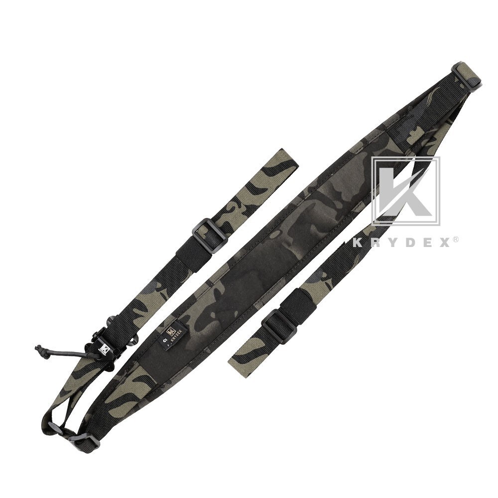 KRYDEX Tactical Sling Strap Modular Slingster Pull Tab 2Point Sling Black Camo