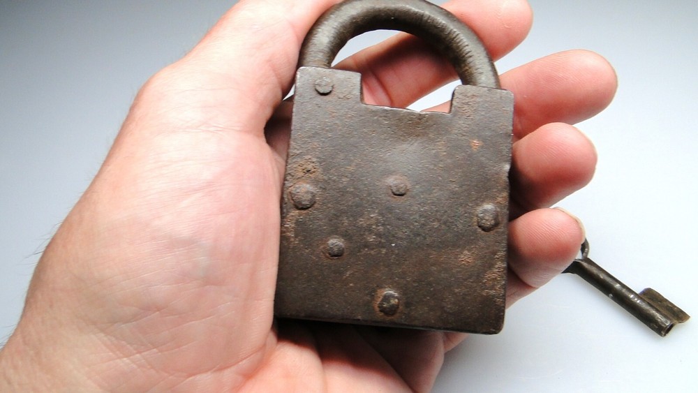 Antique Handmade Padlock #11 with Lock Key