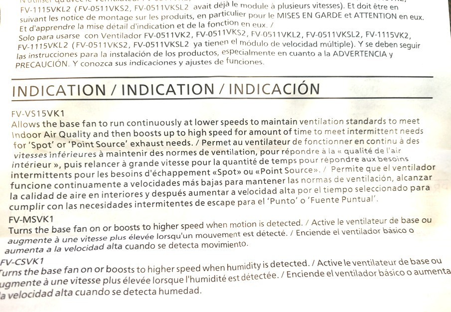 (NEW) PANASONIC FV-MSVK1 WHISPERGREEN SELECT MOTION SENSOR MODULE