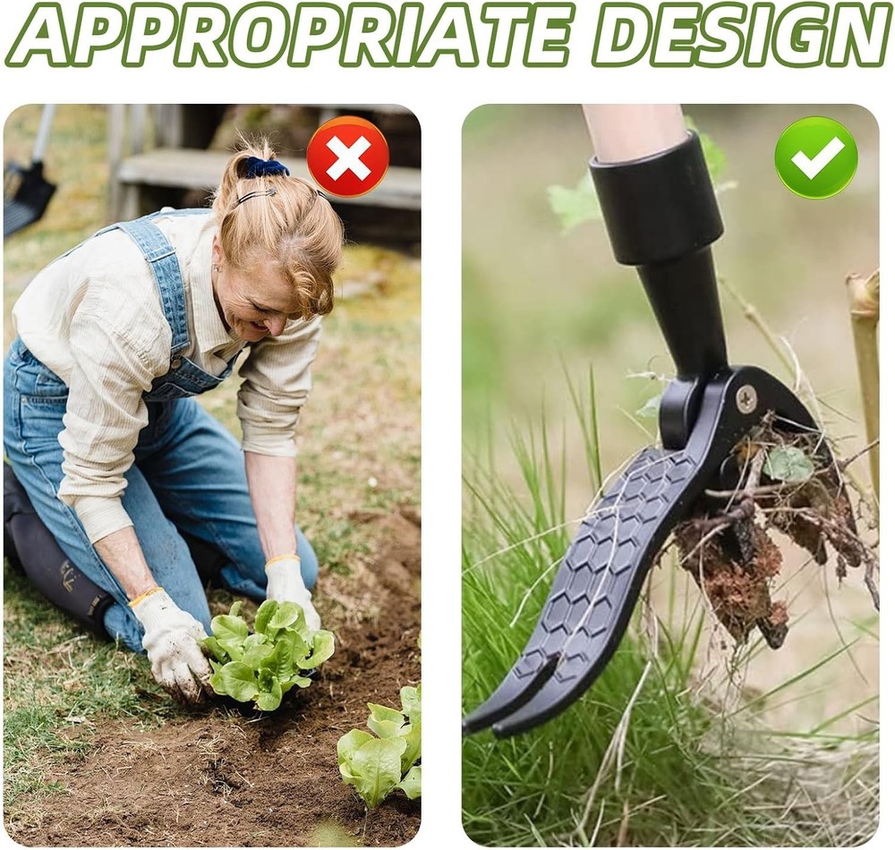 Weeder Puller Stand Up Weed Tool with Handle Garden Outdoor Root Remover Killer