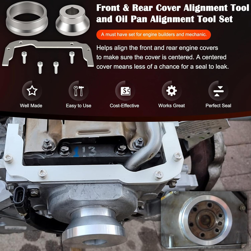 Front and Rear Cover Billet Alignment Tool & Oil Pan Alignment Tool Fits for LS