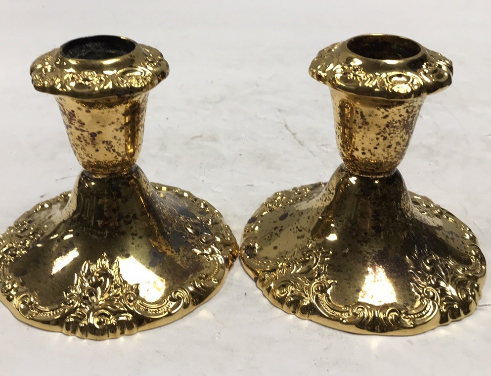 2 Baroque by Wallace 750 candlestick holders