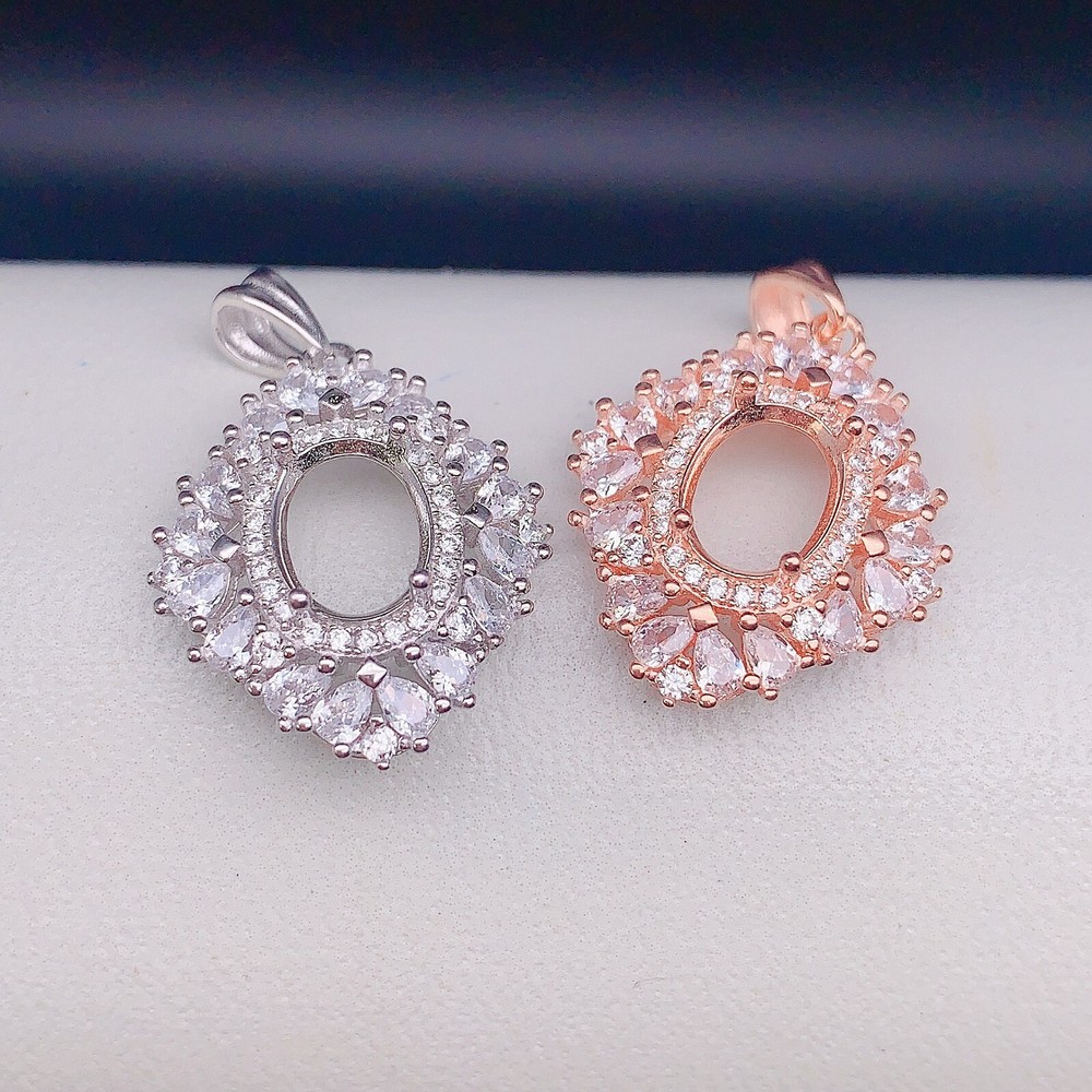 Silver 925 pendant empty setting, DIY blank setting YD06