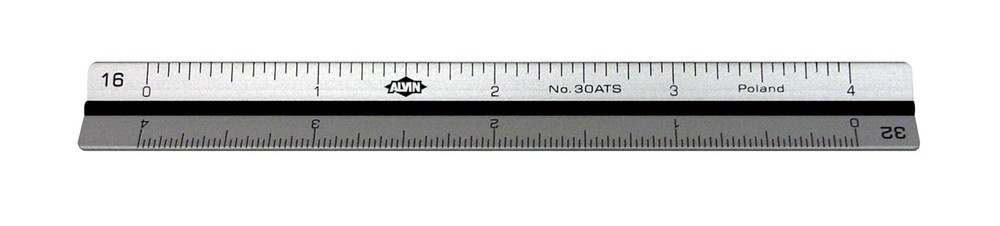 30ATS Mini Aluminum Architect Triangular Scale Ruler, Drawing and Design Tool...