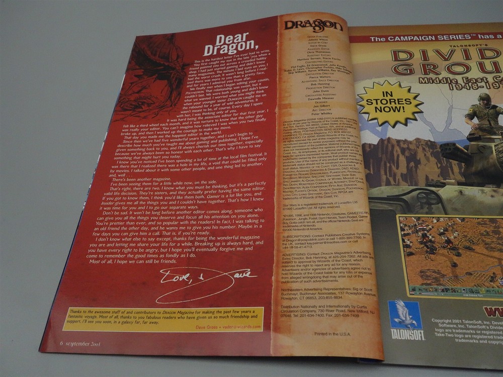 TSR Dragon Magazine September 2001: Issue 287