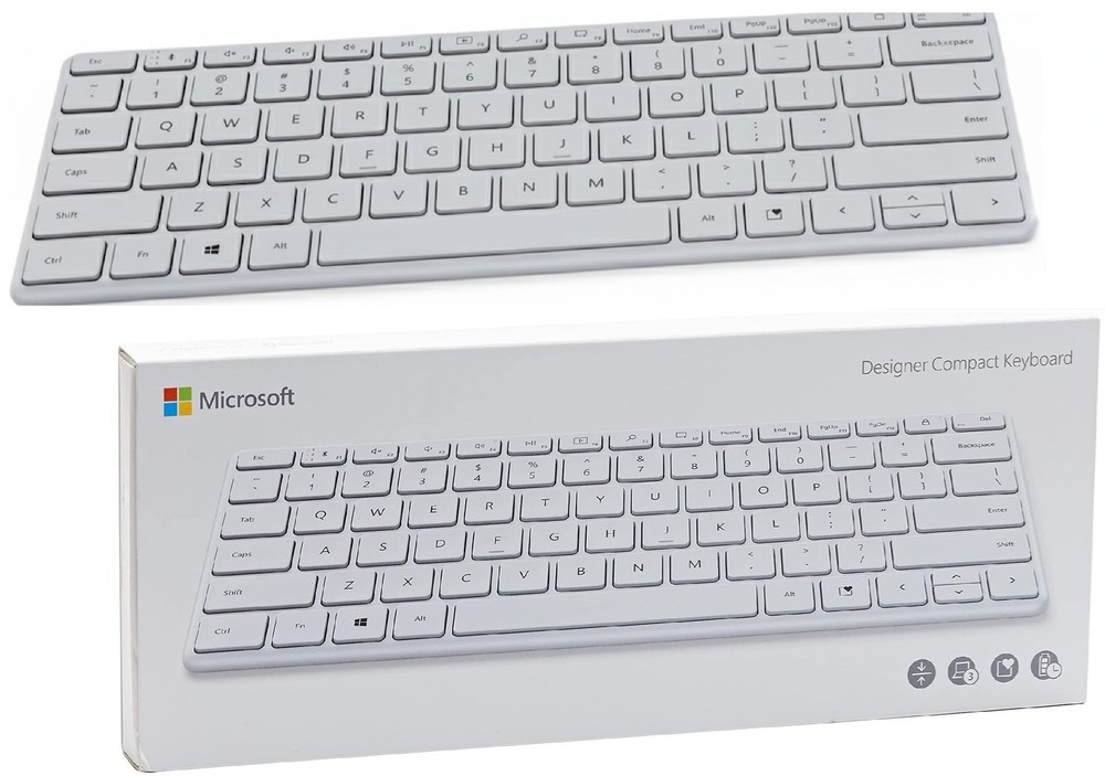 Microsoft Designer Compact Keyboard Ultra-Slim Portable Wireless Bluetooth