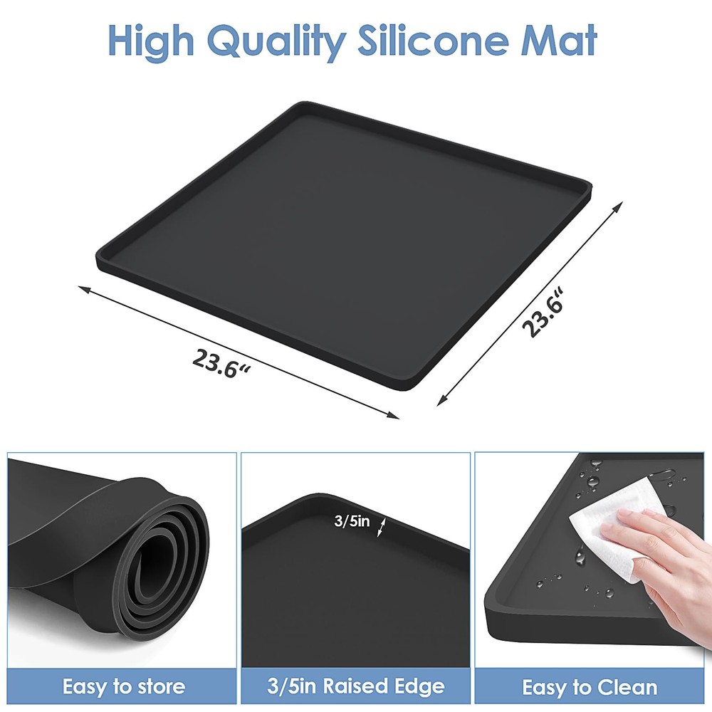 Mini Fridge Stand with Silicone Mat, Universal Stand Base Adjustable Refriger