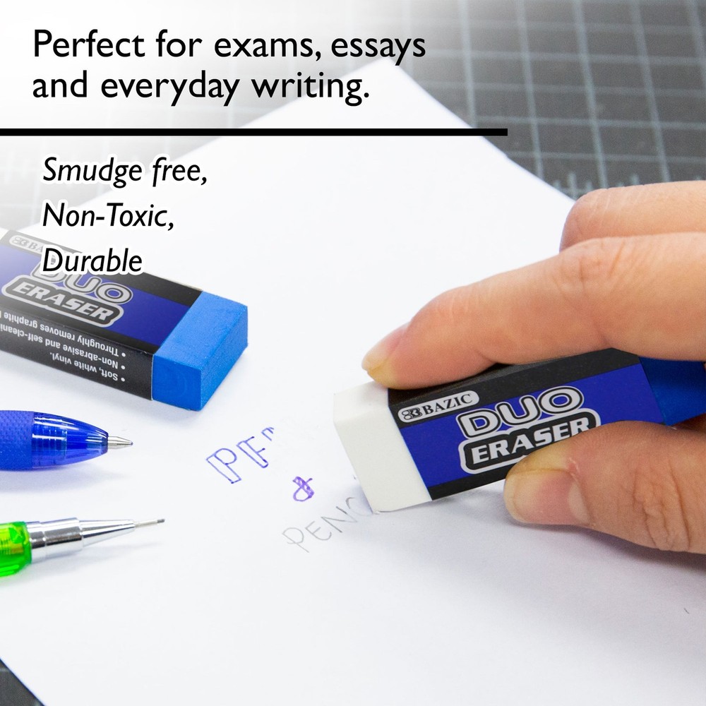 BAZIC Two-Tone Eraser (4/Pack), pack of 24