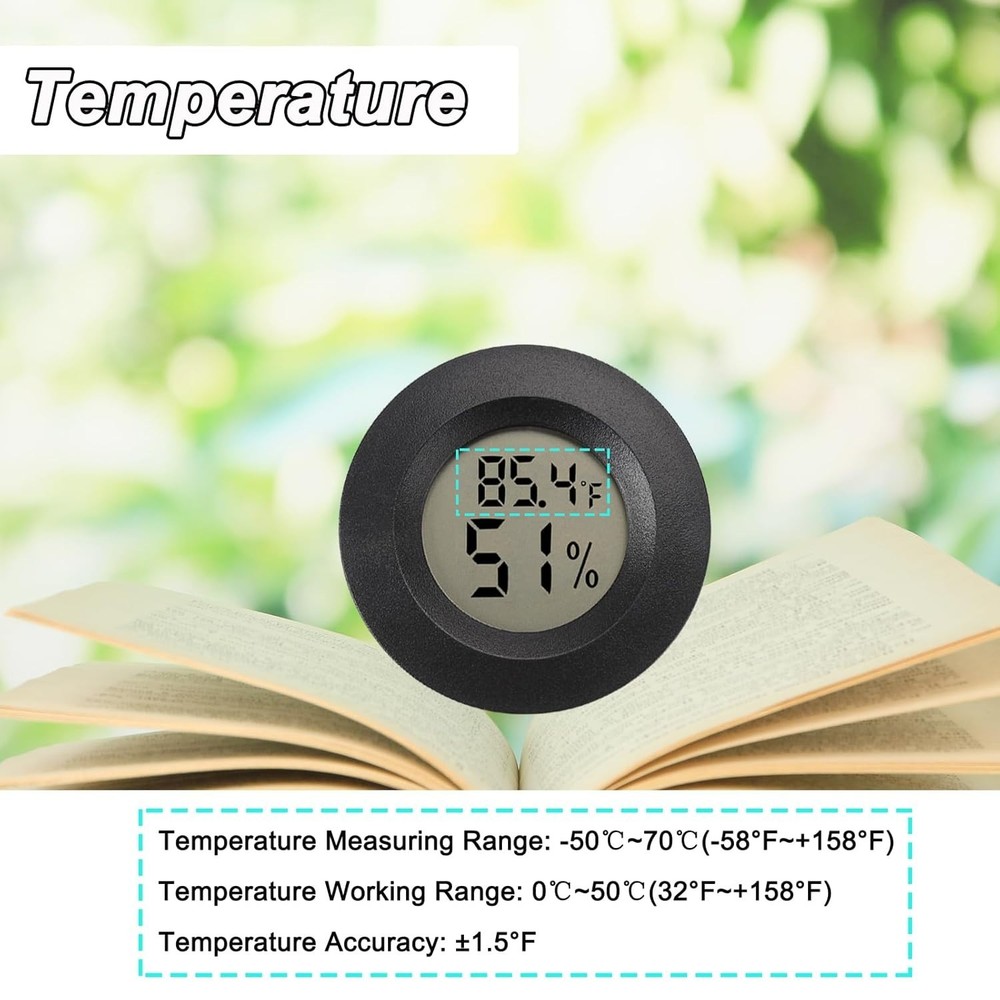 Mini Hygrometer Digital Thermometer Humidity Meter 2 Pack Indoor/Outdoor