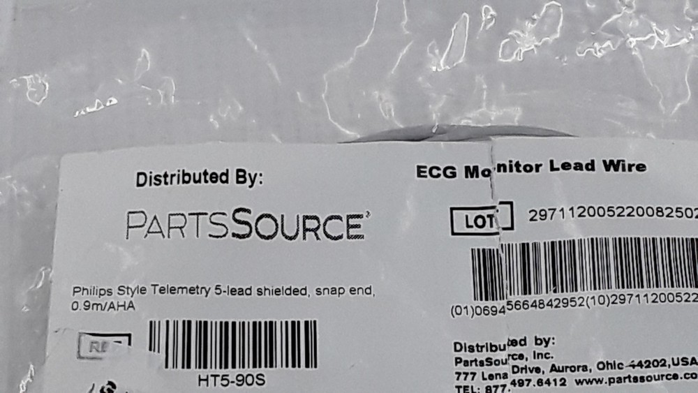 ParsSource Philips Style Telemetry 5-Lead Shielded Snap End 0.9m AHA REF HT5-90S