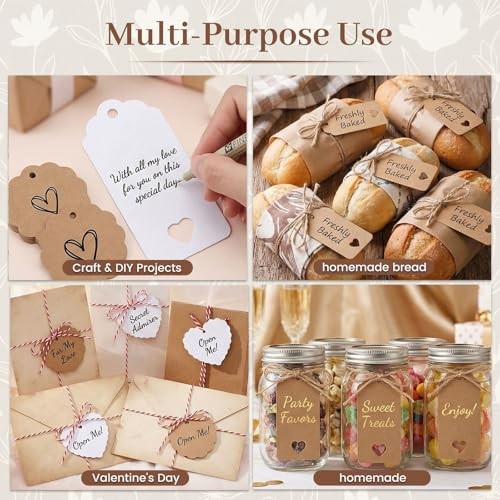 200Pack Gift Tags with String Attached, 3 Different Designs White and Style-1