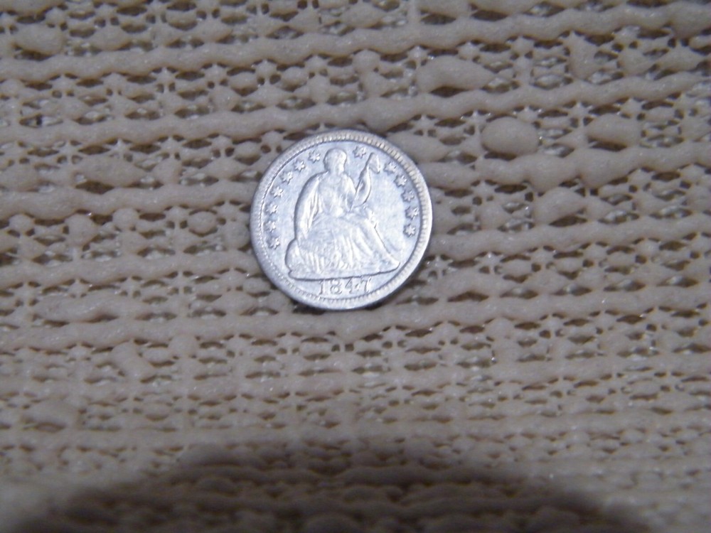 1847 Silver Seated Liberty Half Dime Middle Grade tod12
