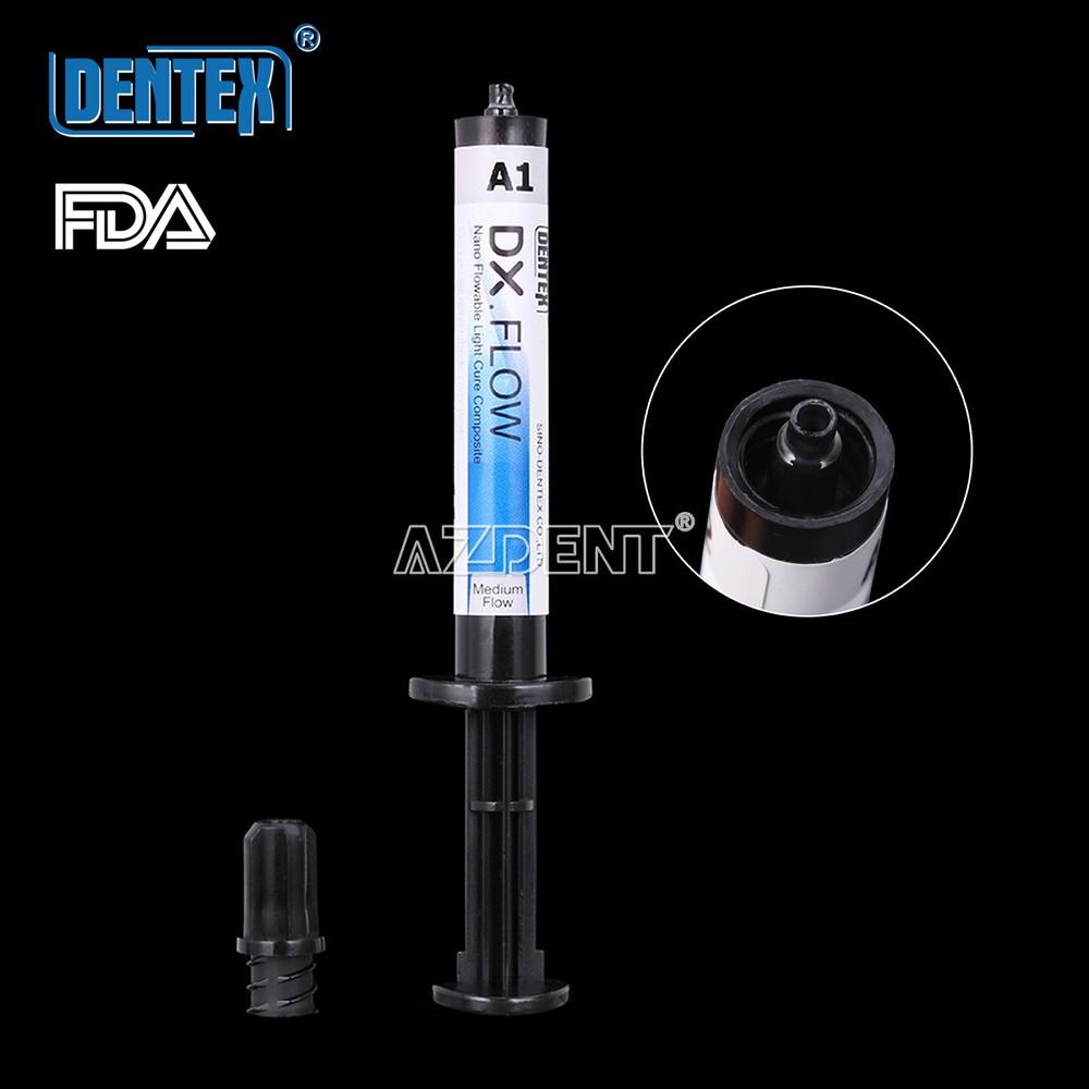 DENTEX DX.FLOW Dental Flowable Light Cure Composite Resin 3g/Kit Medium Flow
