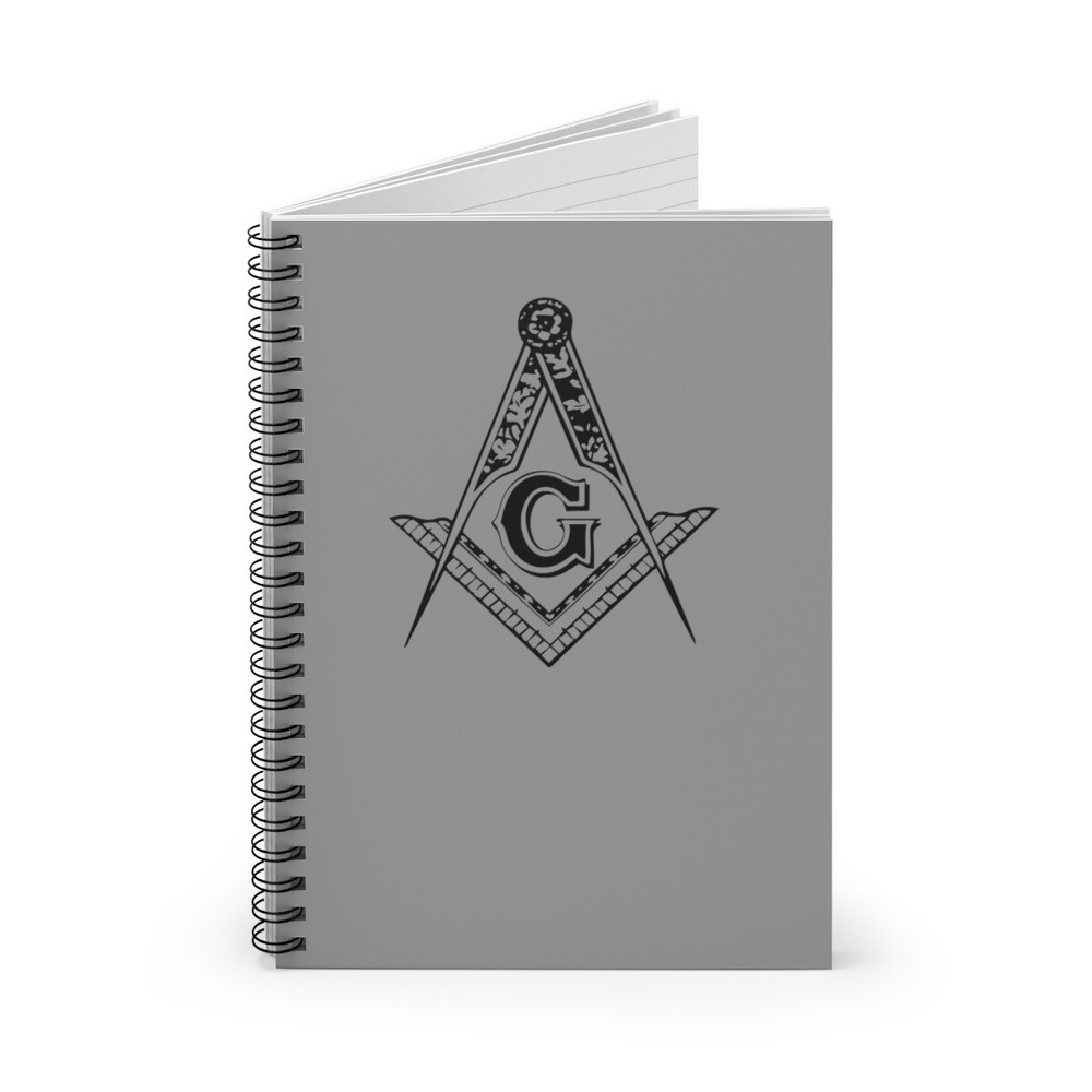 Mason Square & Compass Spiral Notebook - Ruled Line