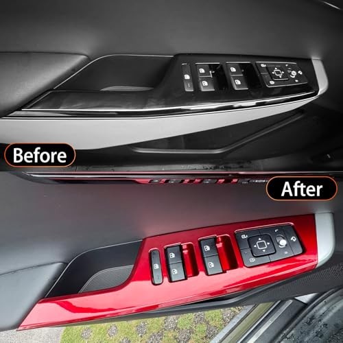 Window Switch Panel Trim Covers Compatible with Kia EV6 2022-2026 Red
