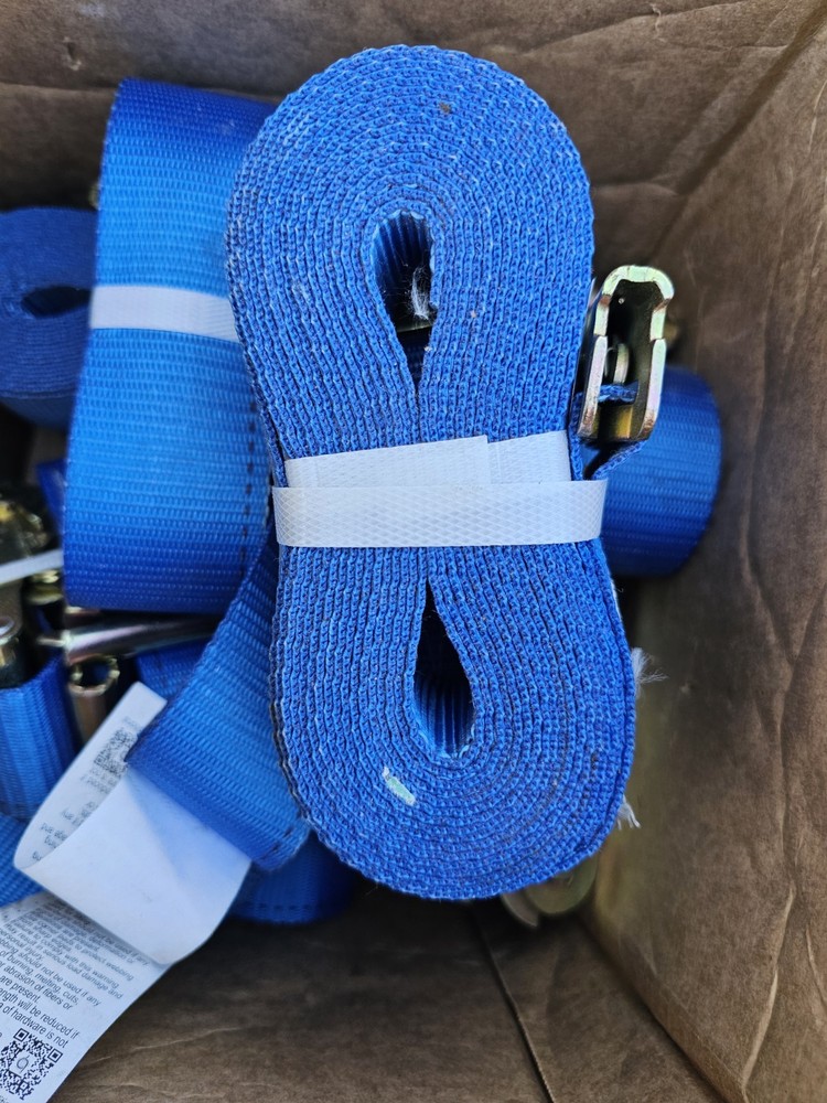 2" x 20' Blue E-Track Ratchet Strap | Standard 4' Fixed End
