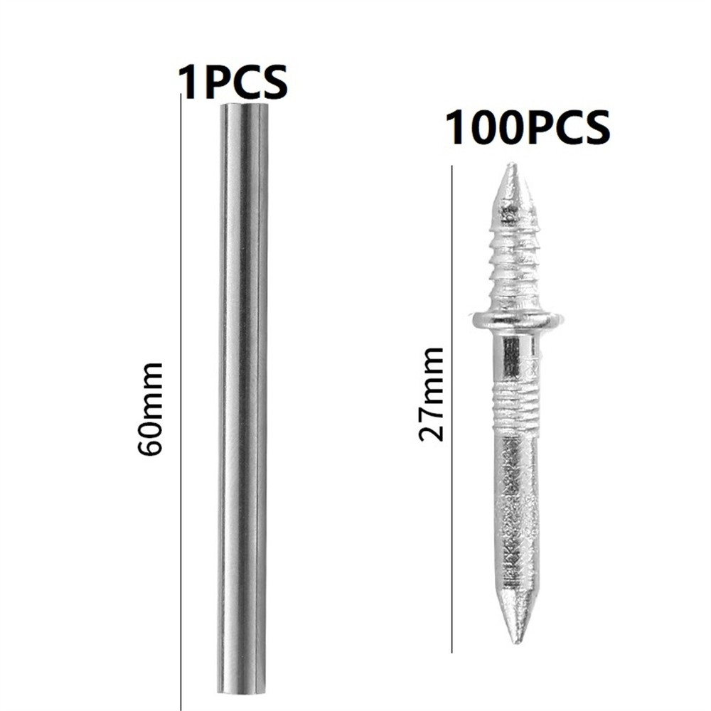 100Pcs Double-Head Skirting Thread Seamless Galvanized Metal Nail Accessories