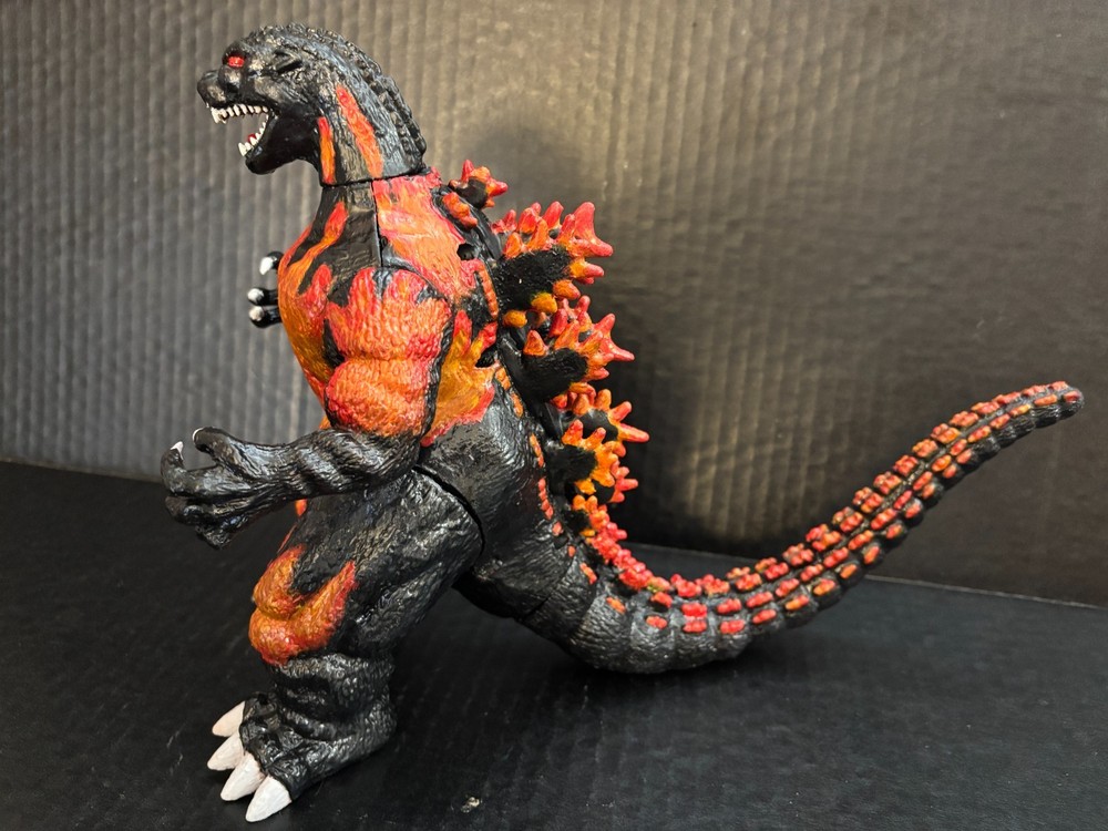Trendmasters Godzilla 9"-10" 1994 Custom "BURNING GODZILLA" Figure (Restored).