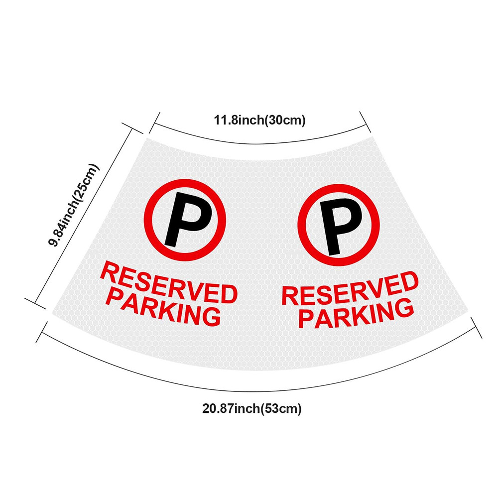 4 Pack " Reserved Parking " Bright Reflective Collars Sleeve, Cone Message Stick