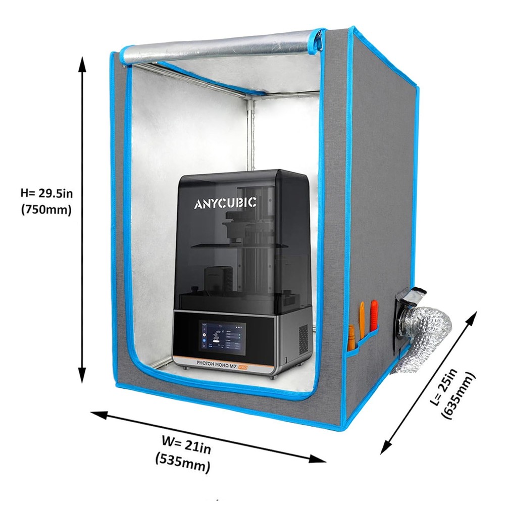 Resin 3D Printer Enclosure with Ventilation Kit Speed Control Vent Dustproof ...