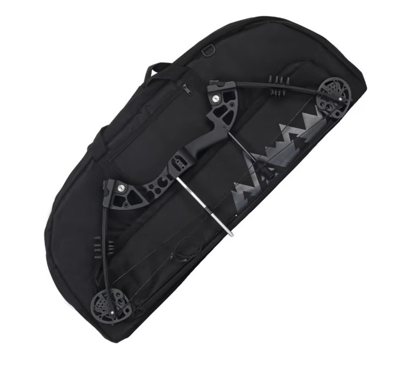 Soft Compound Bow Case Black And Gray 36 X 17 Inch With Compartment For Arrows.