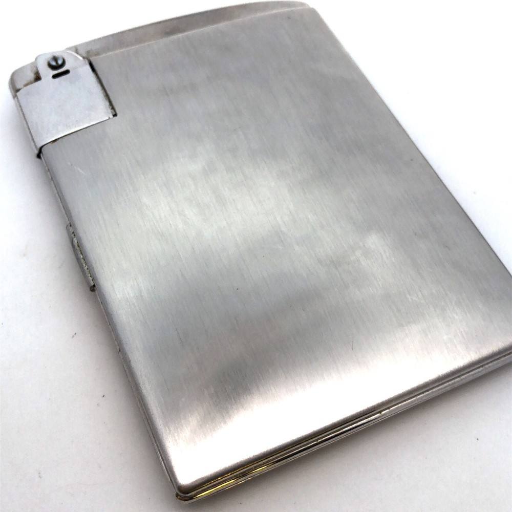 Mid Century Modern Ronson Escort Silver Toned Combo Cigarette Lighter & Case