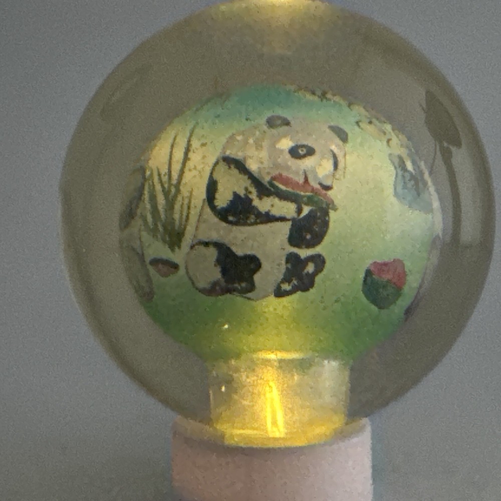 Chinese Hand painted Inside Reverse Art Panda Glass Globe