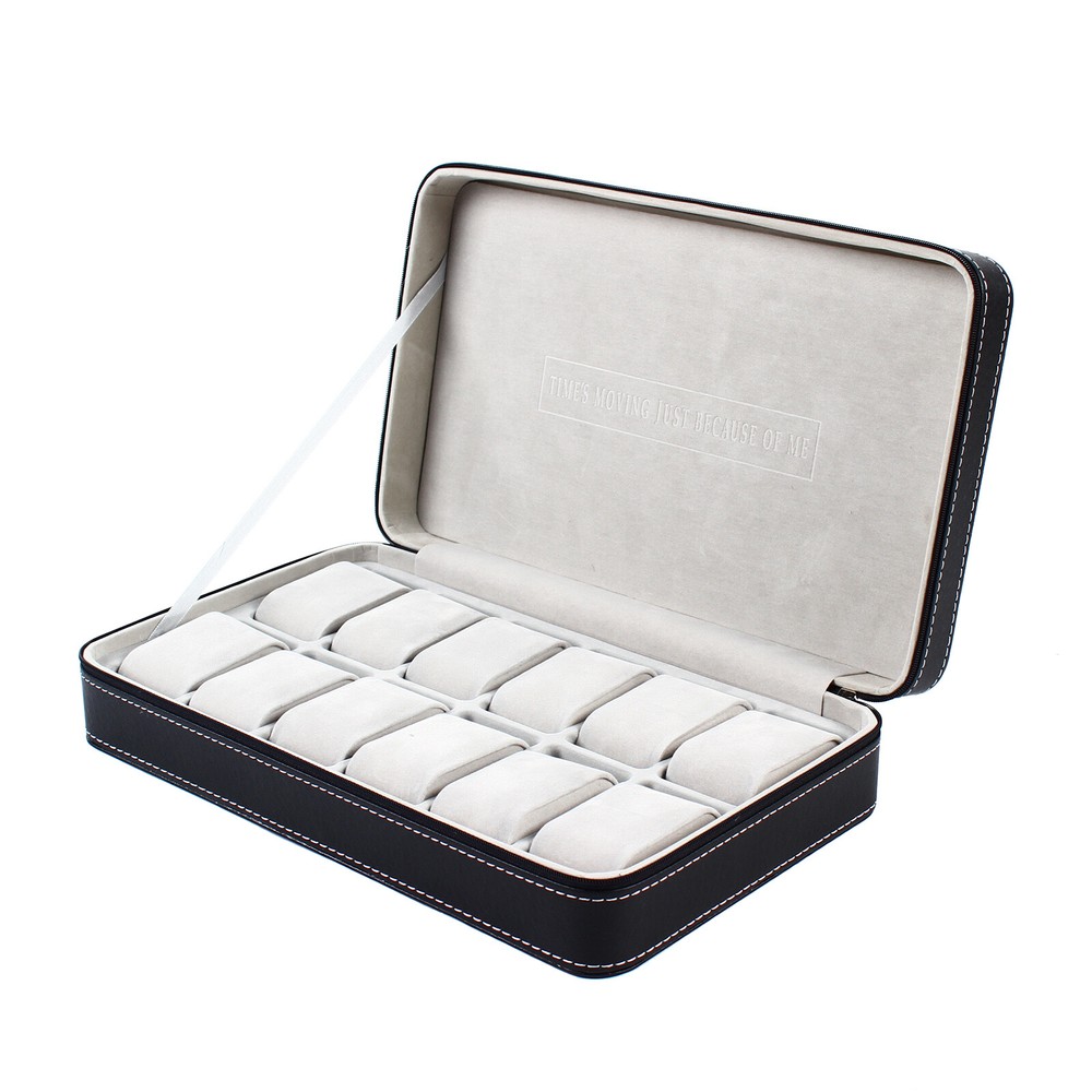 New Multiple Sizes Watch Display Case Storage Box Case | Leather Rounded Corner