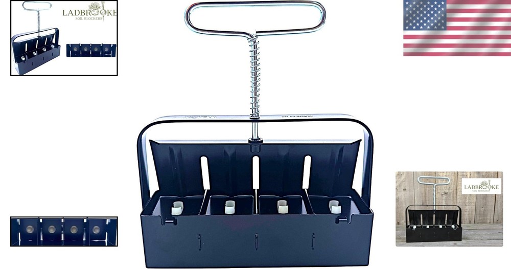 Mini 4 Hand Held Soil Block Maker - Seed Sowing Tool=