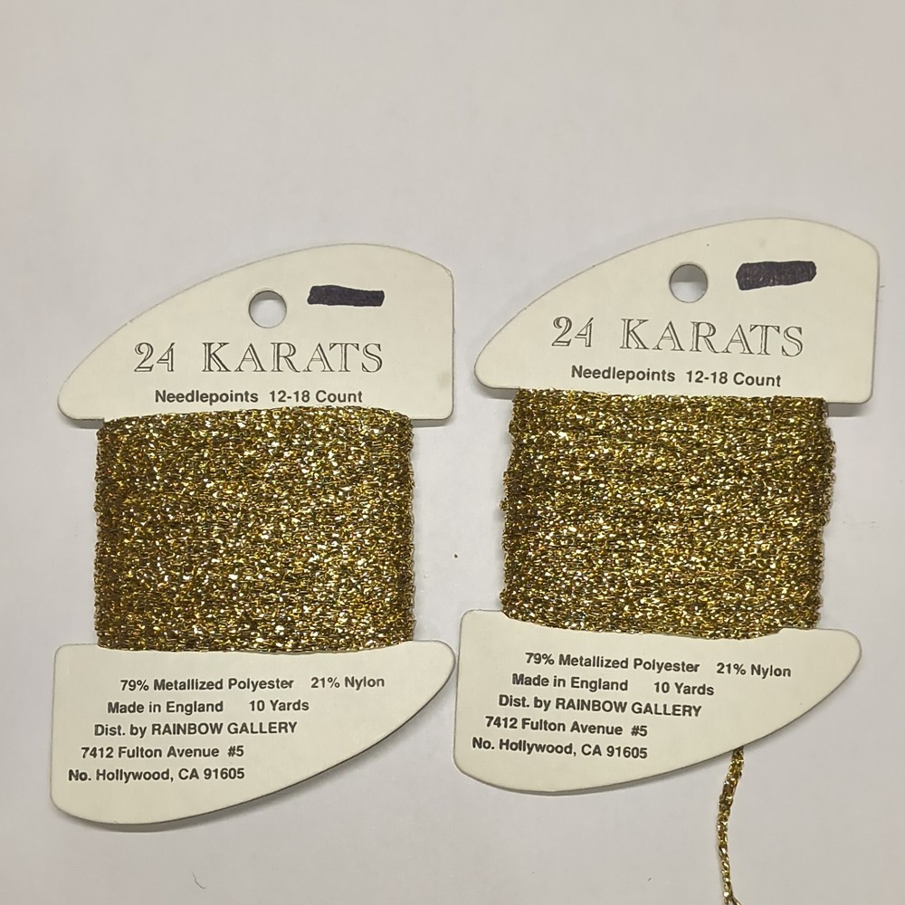 Rainbow Gallery 24 Karats Metallic Gold Embroidery Thread K02 Polyester Nylon