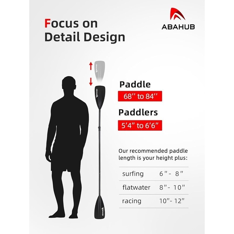 Adjustable Multi-Use Kayak SUP Paddle Travel Friendly 4-Section Design