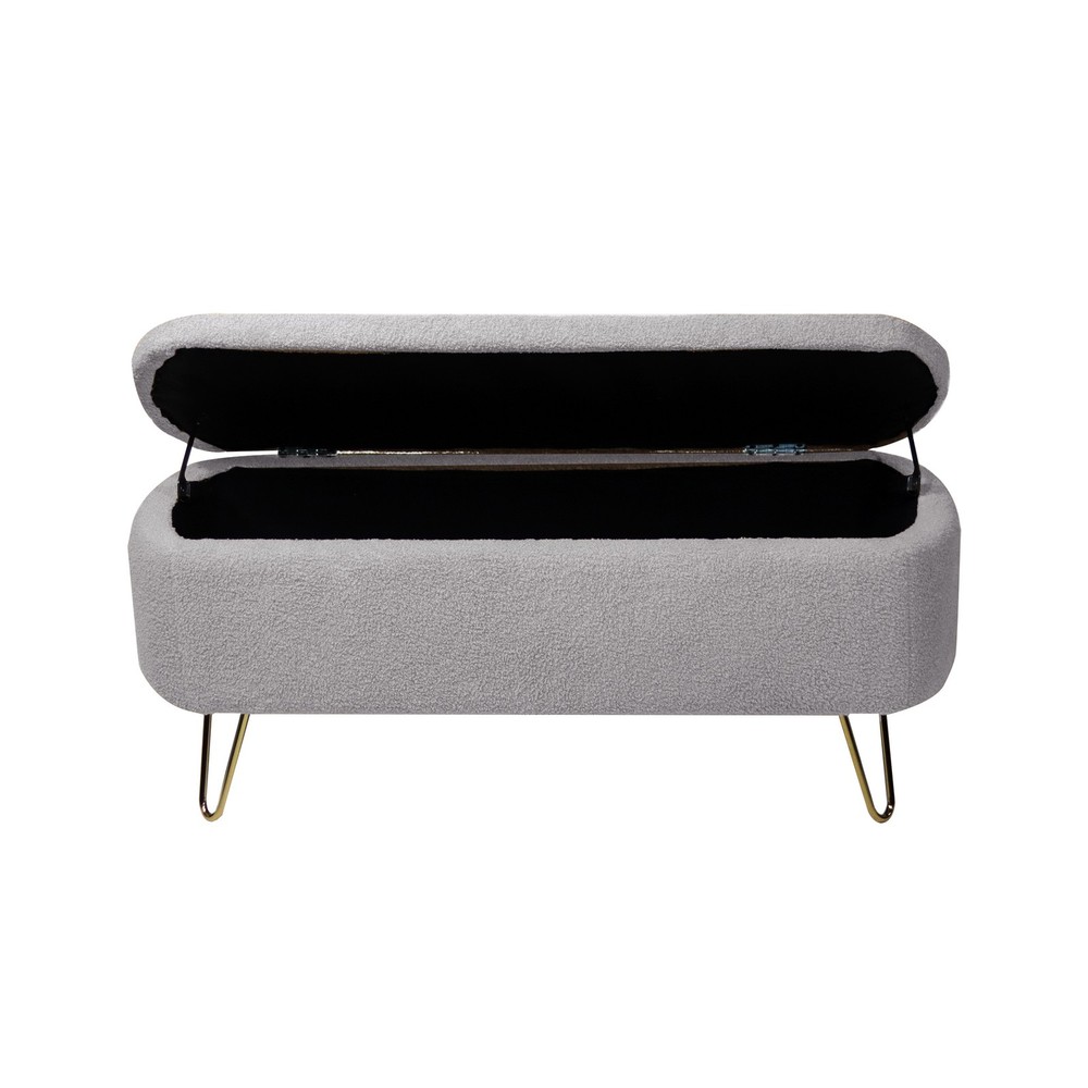 Storage Ottoman Bench Upholstered Padded with Storage Entryway