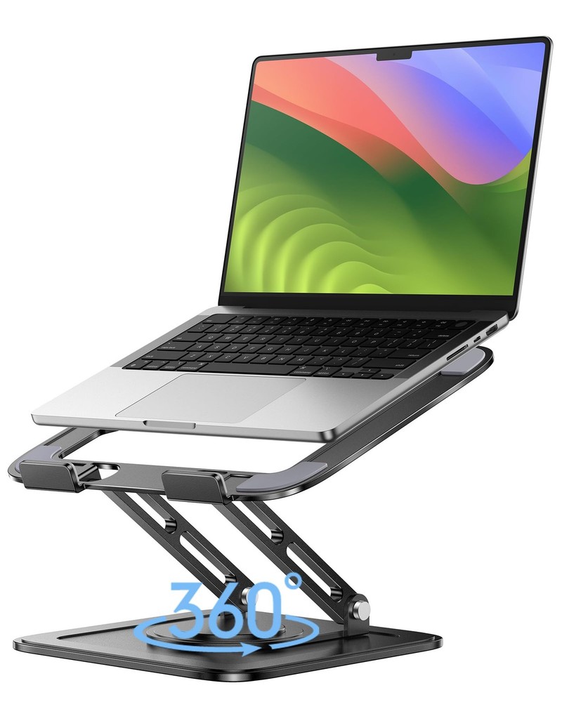 LOXP Adjustable Laptop Stand, Computer Stand with 360 Rotating Classic Black