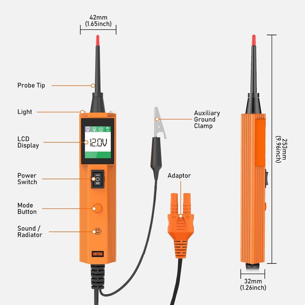 Automotive Circuit Tester Car Electrical System Diagnostic Tool with 20Ft Cable