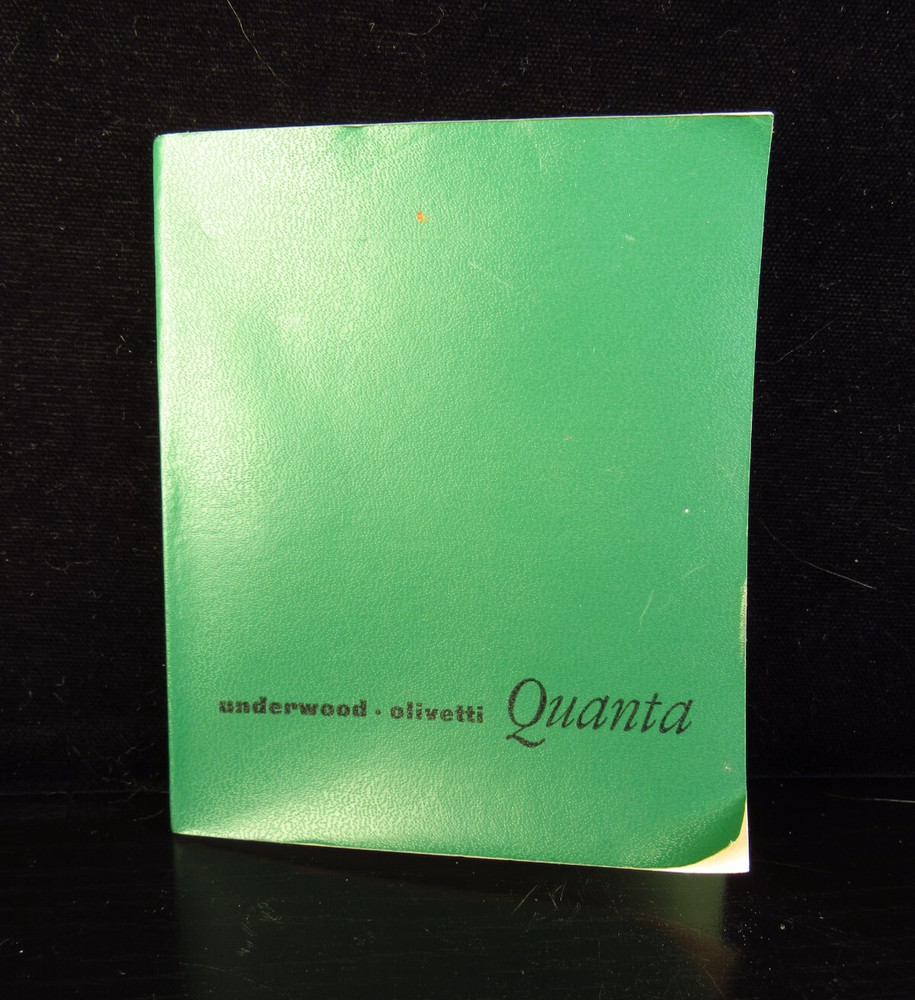 Vintage Underwood Olivetti Quanta Adding Machine Instruction Manual