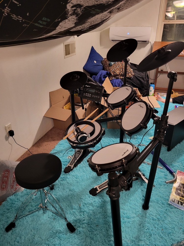 Amycce My First Electronic Drum Kit Metronome Record Function 5-Piece Set