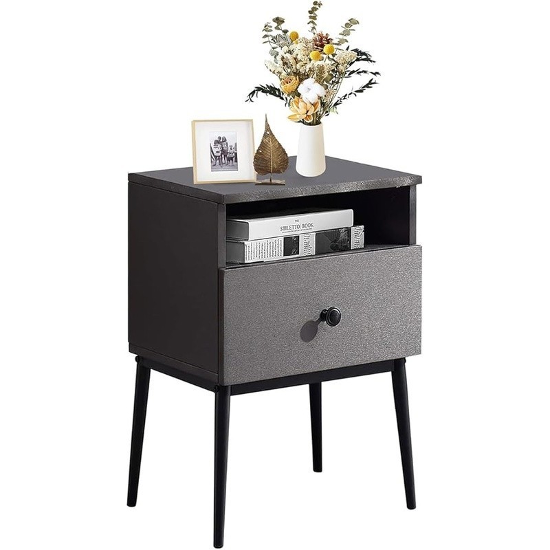 Multi-Functional Nightstand End Table W/ 3 Tiers Storage & Easy Assembly New