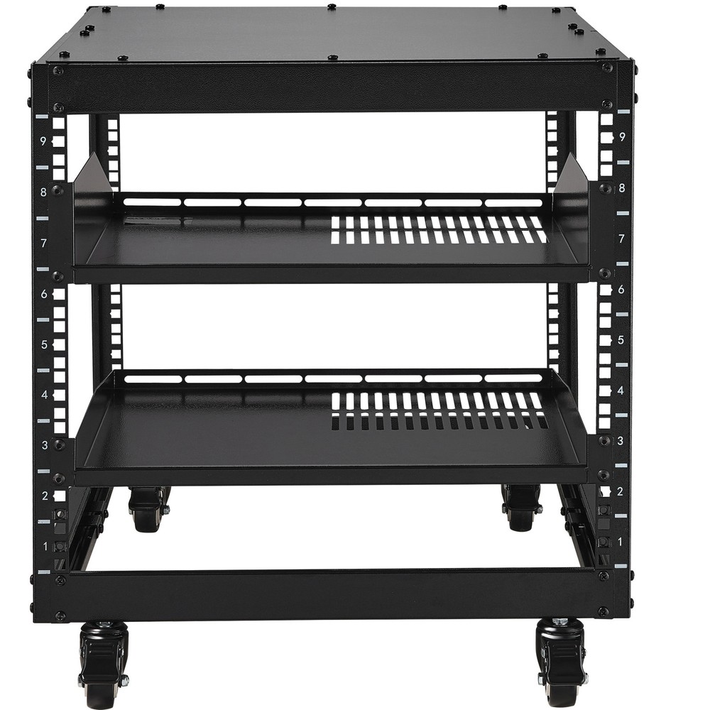 VEVOR 9U 4 Post Open Frame Server Rack Network Enclosure 23''-40'' Adjustable