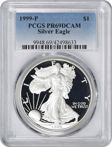 1999 P Bullion Silver Eagles PCGS PR-69 DCAM Silver Eagle
