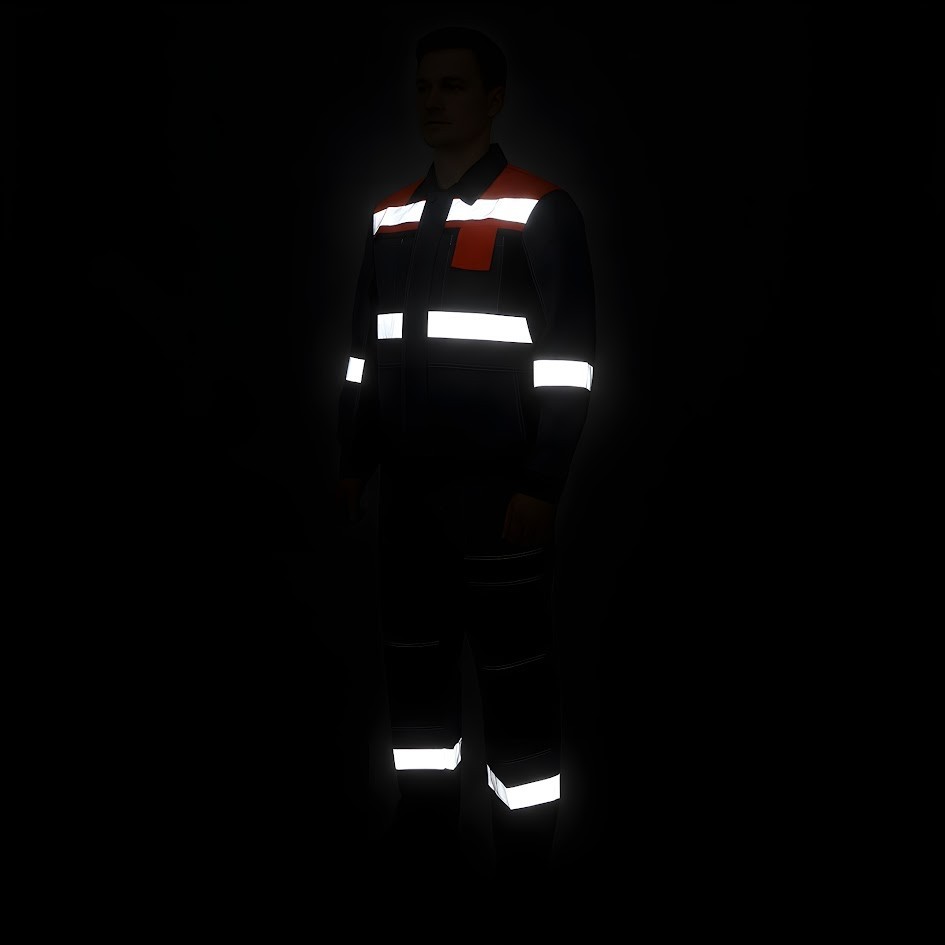 Work Jacket Pants Set Reflective Strip Work Uniform High Visibility Workwear Set