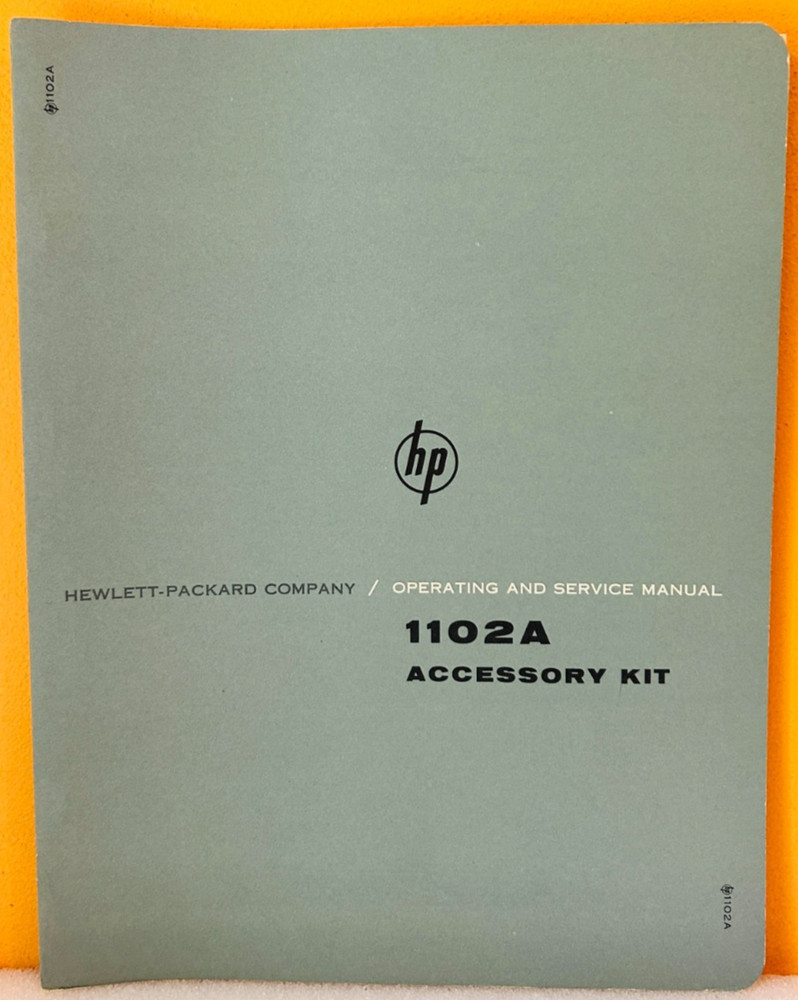 HP 1102A-900 1102A Accessory Kit Operating & Service Manual.