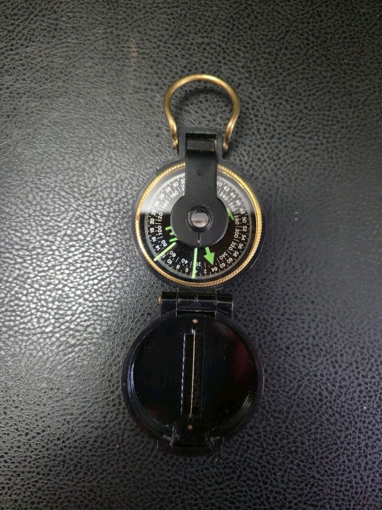 Vintage Engineer Directional Compass JAPAN Glow Plastic / Brass