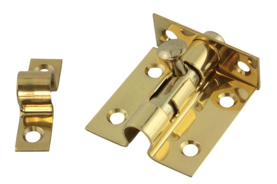 1-3/4" Barrel Bolt Lock Solid Polished Brass