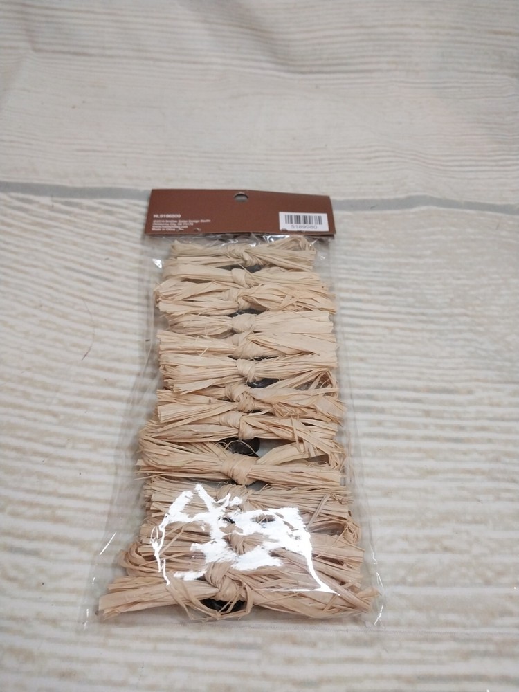 New! 12 Natural Raffia Bows Black Button Rustic Country Crafts Decor Fall Easter