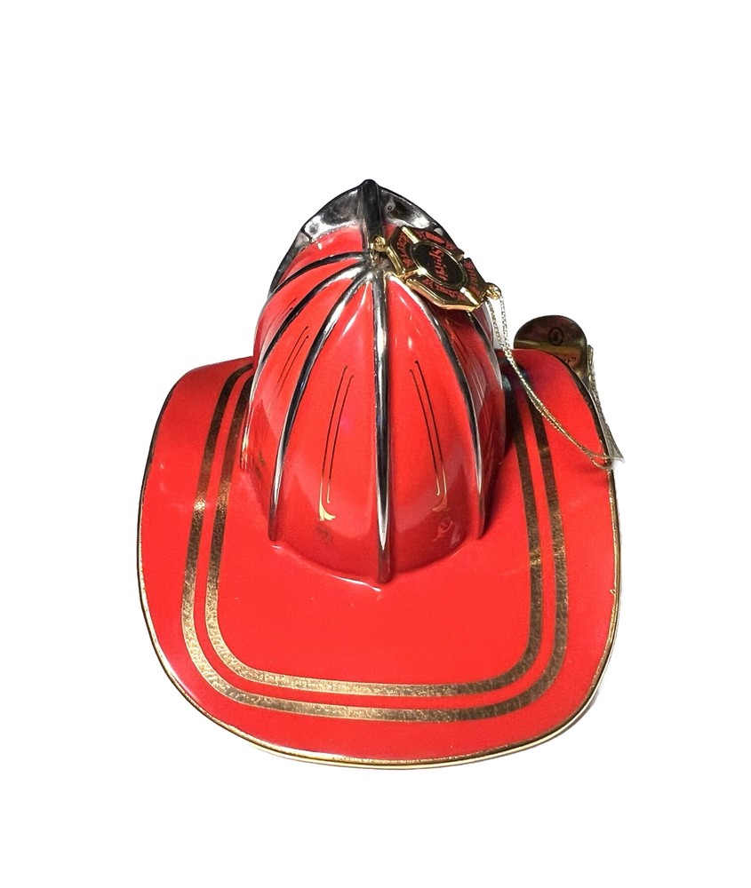 3 Red Bradford Exchange Courage Under Fire Fireman Helmet Ornaments 2002 EUC