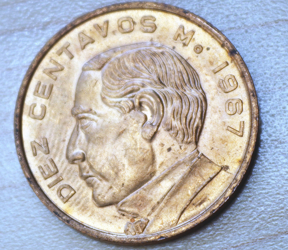 1967 Mexico 10 Centavos Benito Juárez