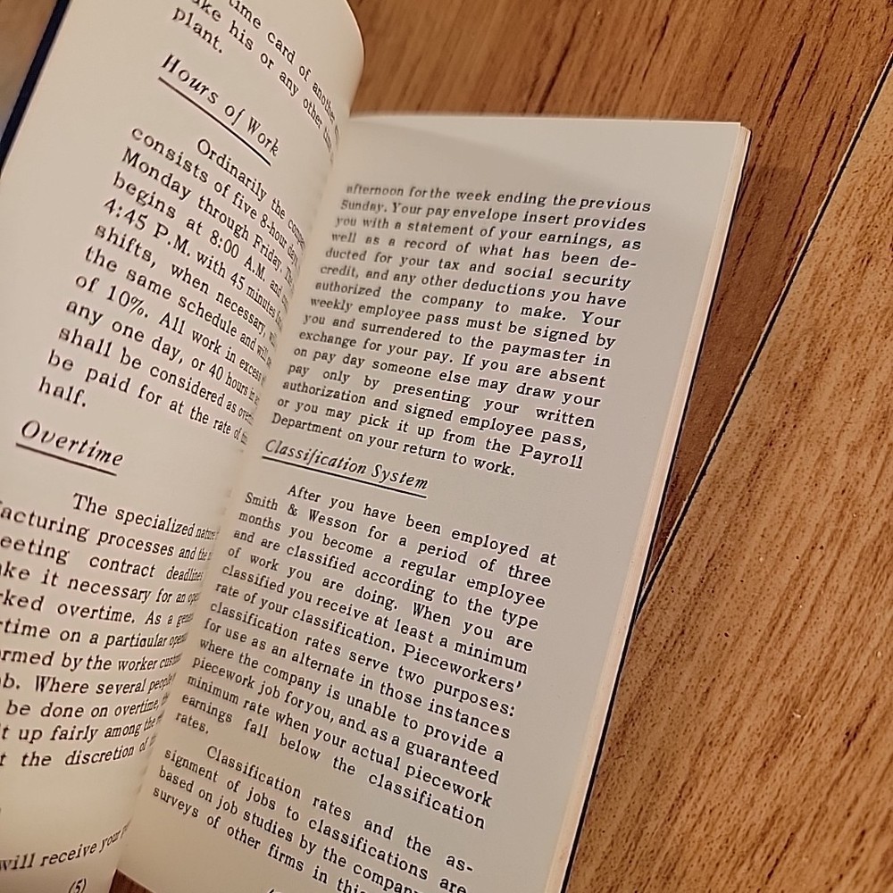 1962 Smith & Wesson Employee Handbook