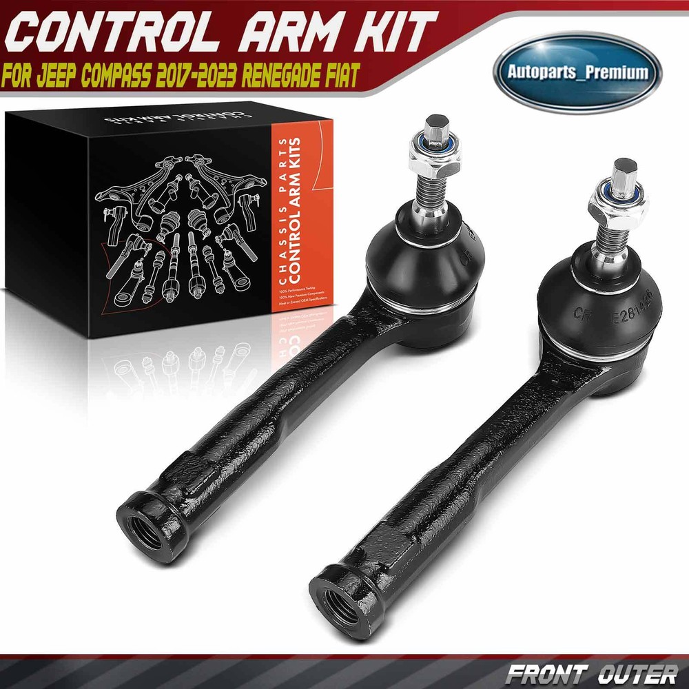 2x Front Left & Right Outer Tie Rod End for Jeep Compass 2017-2023 Renegade Fiat