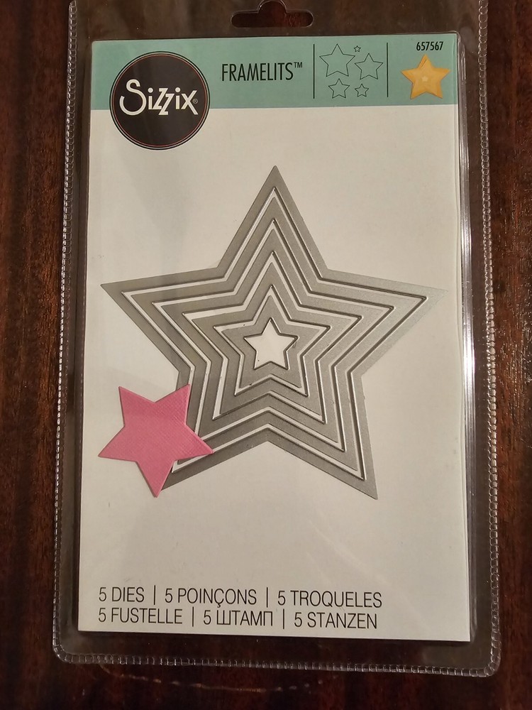 NIP Sizzix Framelits Nesting Stars 657567 5 Dies